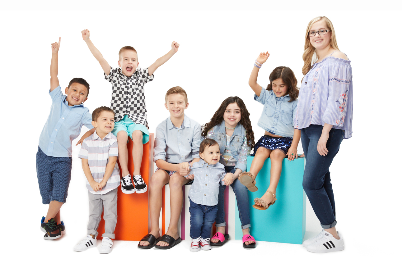 Kids Club group photo featuring Justin, Harrison, Allen, Tyler, Javi, Rachel Anne, Camdyn, Evelyn