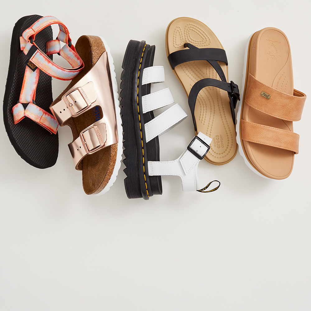 Sand Shop. Get ready for sun with new sandals for the family.