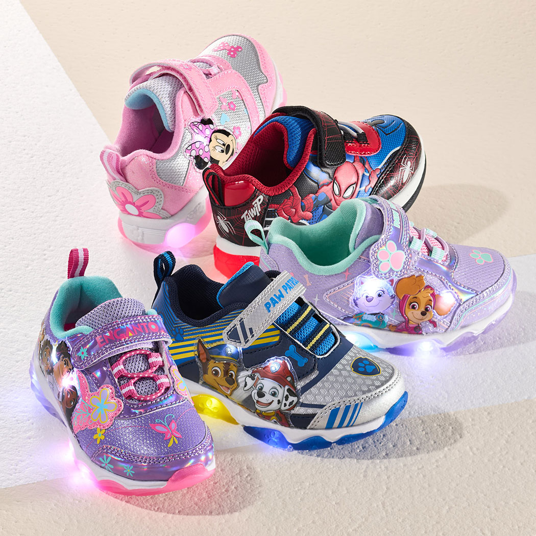 Nickelodeon Paw Patrol SP24 Toddler/Little Kid Boys' Light Up Sneaker, Nickelodeon Paw Patrol Toddler/Little Kid Girls' Sneaker, Disney Encanto Light Up Toddler/Little Kid Infant Girls' Sneaker, Spiderman Light Up Toddler/Little Kid Boys’ Sneaker, Disney Minnie Mouse Toddler/Little Kid Infant Girls' Light Up Sneaker