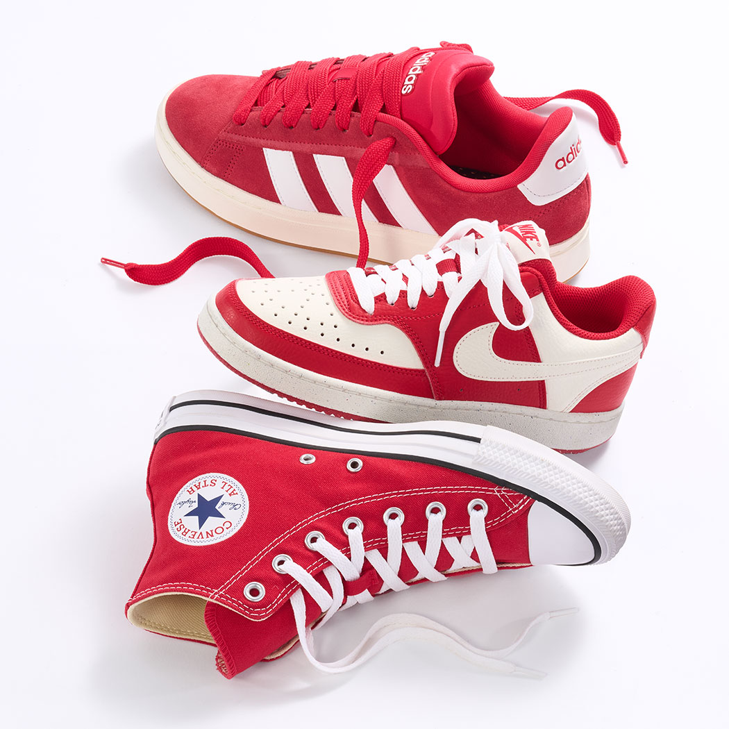 Nike Court Vision Low Women's Sneaker, adidas Grand Alpha 00's Men's Sneaker, Converse Chuck Taylor All Star Classic High Men's/Women's Sneaker - Red